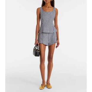 Sadie 背心 方格棉布亚麻上衣 女士 POSSE