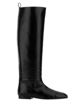 Khaite 女士 FW25 靴子 Colt 黑色皮质靴子