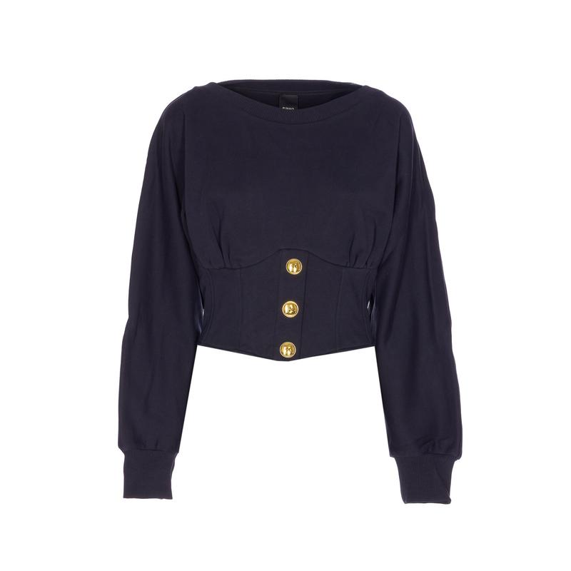 Pinko 女士 FW25 卫衣 Mantovana 蓝色卫衣