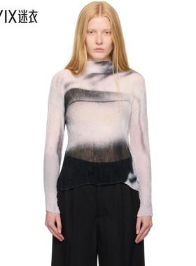 Issey Miyake 女款白色 & 黑色 Shadow Study Pleats Chiffon Twi