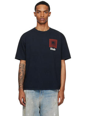 Rhude 男士 T恤 黑色 Chevron Logo Repeat T 恤