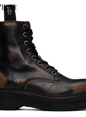 R13  女黑色 Single Stack 踝靴 迷衣时尚