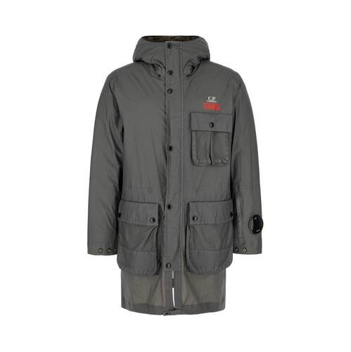 C.P. Company 男士 FW25 夹克 灰色尼龙羽绒