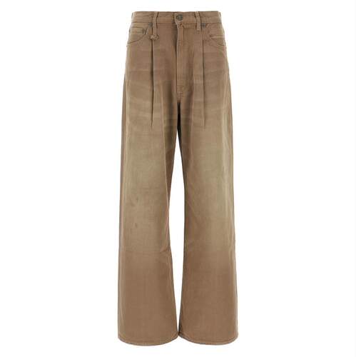 R13 女士 SS26 牛仔长裤 'Damon Pleated' 牛仔裤