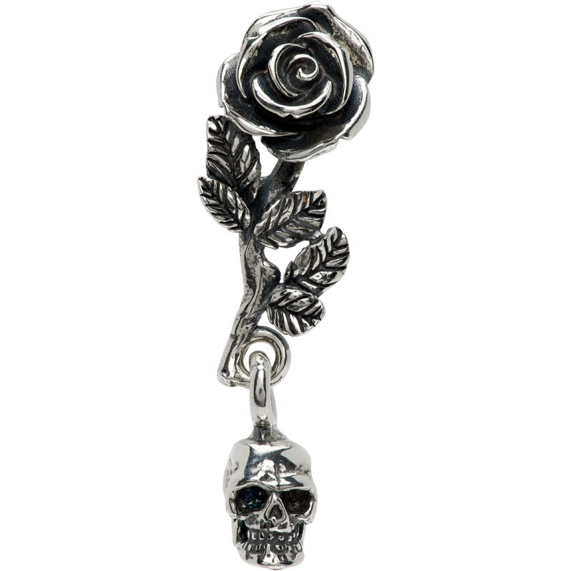 Emanuele Bicocchi 男士 耳环 单只 Rose  Skull 耳坠