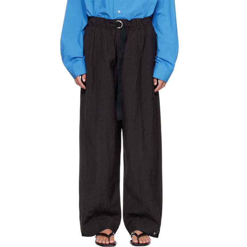 Studio Nicholson 女士 FW26 长裤 黑色 Calvo Belted图片