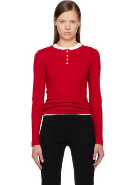 FLORE FLORE 女士 T恤 红色 Jess 亨利衫