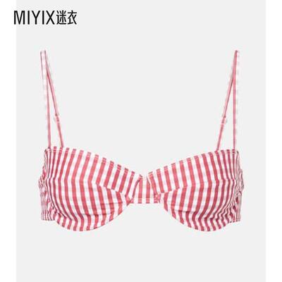 FAITHFULL THE BRAND 女款Farrah 方格棉布比基尼上装 迷衣时尚