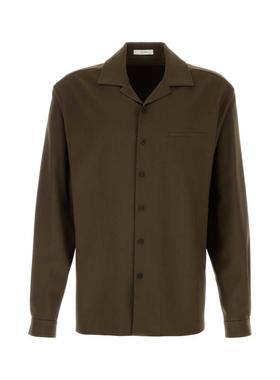 The Row 男士 FW25 衬衫 KANTA 卡其色羊毛衬衫