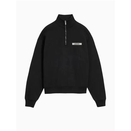 Jacquemus 雅克慕斯 男士 FW26 卫衣 ZIPNECK GROS 黑色粒纹徽标