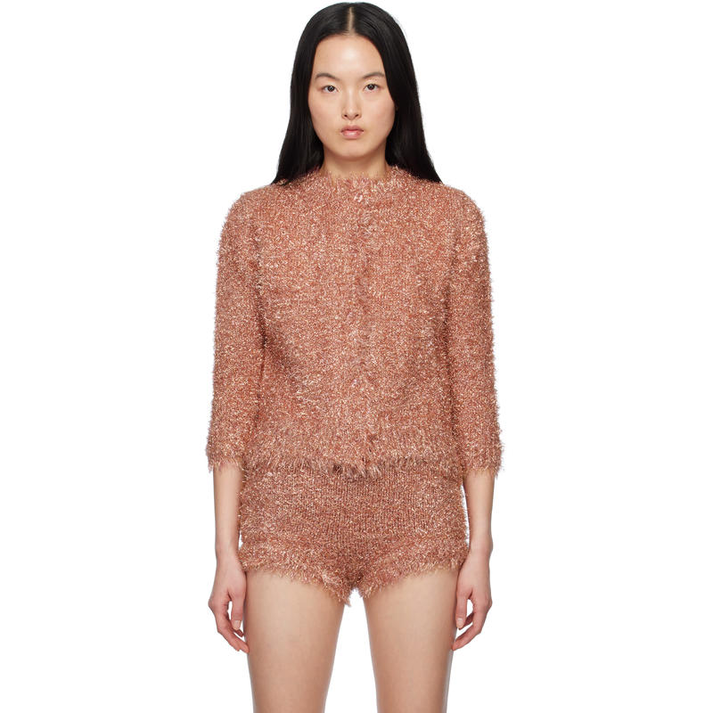 Simone Rocha 女士 开衫 粉色 Tinsel Knit 开衫