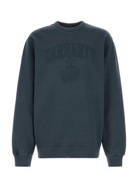 Carhartt WIP 男士 卫衣 Pond Corps 蓝色棉质褪色设计运动衫