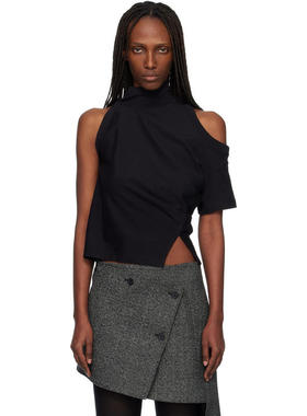 Courrèges 女士 T恤 黑色 Twisted Jersey T 恤