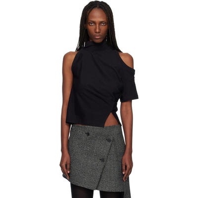 Courrèges 女士 T恤 黑色 Twisted Jersey T 恤