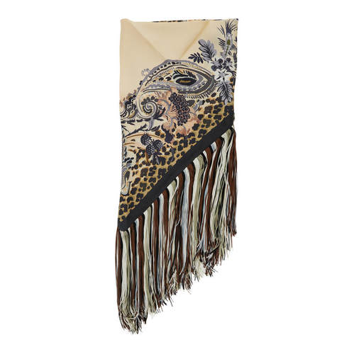 Etro 艾绰 女士 FW26 围巾 details 白色流苏边真丝(for)