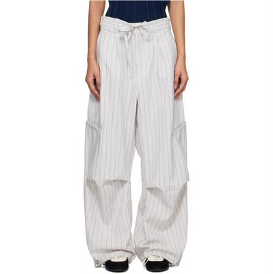 Y-3 女士 运动长裤 灰白色 Pinstripe UT Straight Leg 长裤