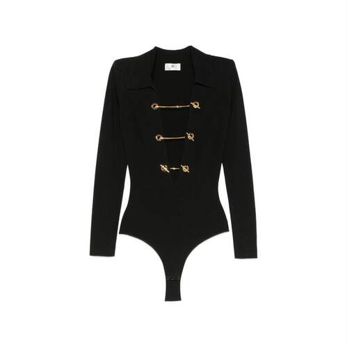 Elisabetta Franchi 女士 FW26 连体衣 TOP. 黑色上衣