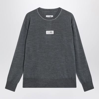 MM6 Maison Margiela 马吉拉MM6 男士 毛衣 NUMERIC 灰色羊毛徽标