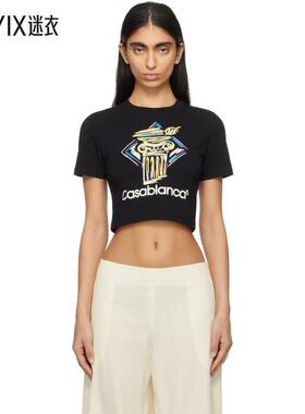 Casablanca  女士 黑色 Diamond Column Baby T 恤 迷衣时尚