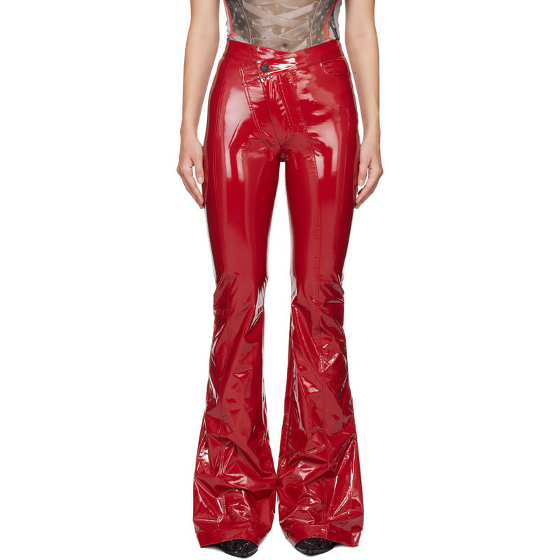 Ottolinger 女士 长裤 红色 Simple Line 合成皮革长裤