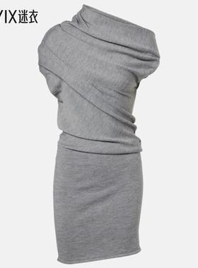 Staud 女款Mabel 单肩羊毛迷你连衣裙 迷衣时尚