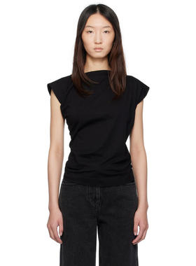 3.1 Phillip Lim 女士 T恤 黑色 Draped Asymmetric T 恤