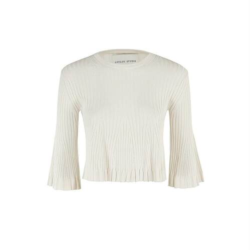 LOU LOU 女士 SS24 上衣 Ammi 喇叭袖口罗纹针织