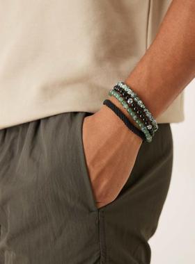 ASOS DESIGN 男士 手链 设计珠饰绳子4件套多手镯