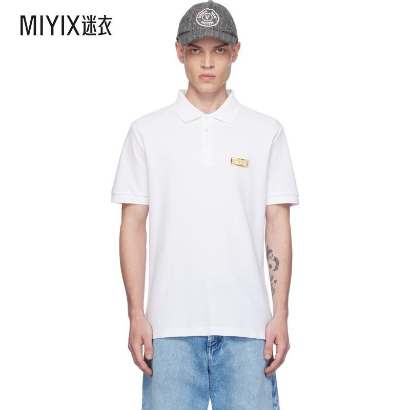 Versace Jeans范思哲 男士白色 Logo Slim-Fit Polo 衫 迷衣时尚