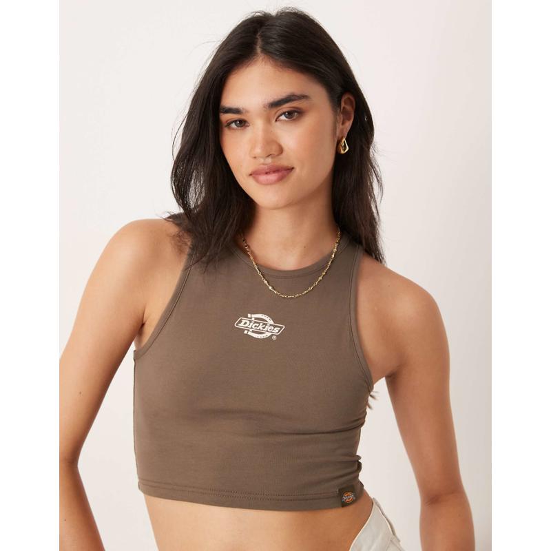 Dickies 女士 T恤 powers 背心(brown- to )(独家发售)