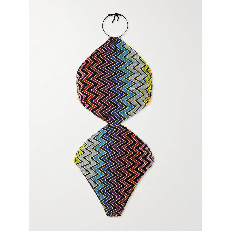 Missoni 女士 FW25 连体泳衣 Mare 剪口条纹金属感钩花泳衣,运动/瑜伽/健身/球迷用品,连体泳衣,淘宝优惠券,粉丝福利购,淘宝优惠卷
