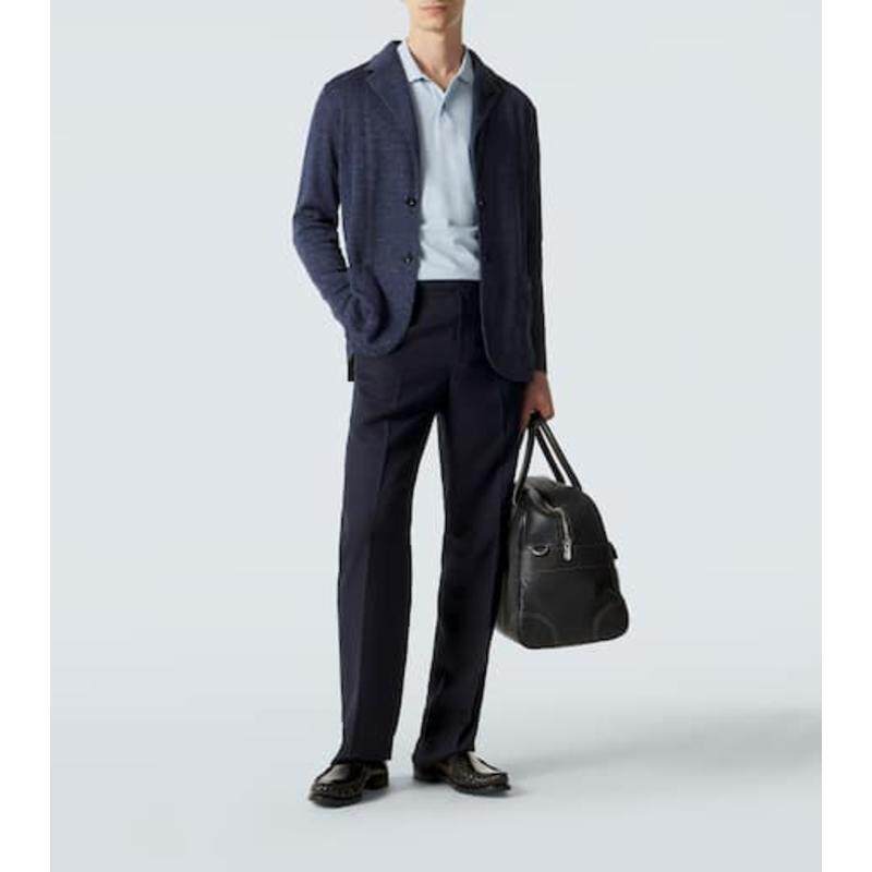 Lardini 男士 西装裤 中腰斜纹棉布裤