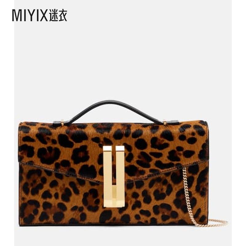 DeMellier 女款Vancouver 豹纹效果小牛毛手包 迷衣时尚