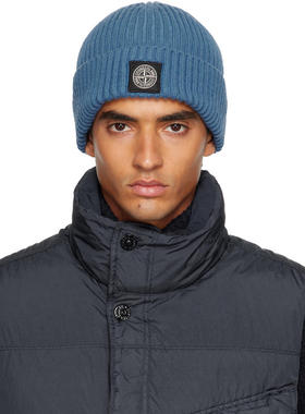 Stone Island 石头岛 男士 毛线帽 蓝色 N100002 Full Rib