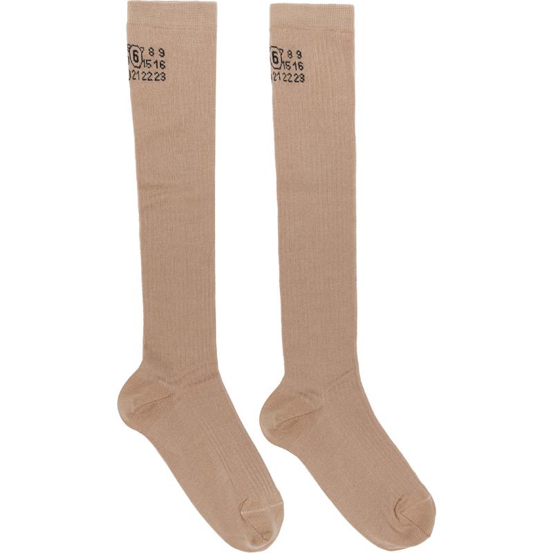 MM6 Maison Margiela马吉拉女士 袜子 黄褐色长筒袜