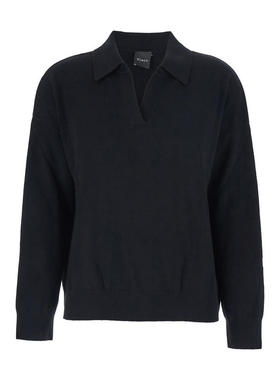 Plain. 女士 FW25 毛衣 黑色Polo风格V领羊绒女士毛衣