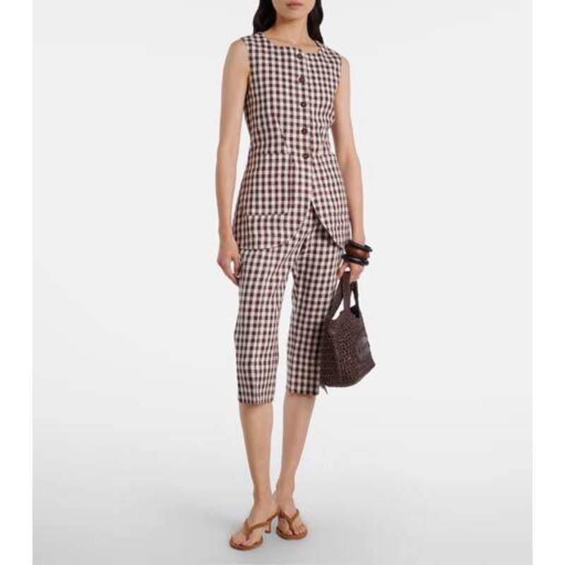 POSSE 女士 长裤 Sadie 方格棉布亚麻七分裤,女装/女士精品,休闲裤,淘宝优惠券,粉丝福利购,淘宝优惠卷