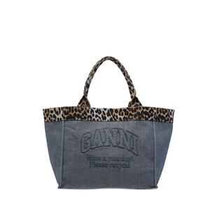 手提包 Ganni SS26 女士 牛仔布再生棉手袋 甘尼