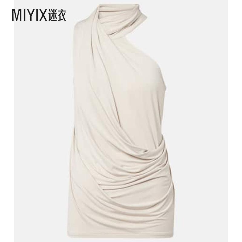 Entire Studios 女款Dalters 不对称垂褶挂脖上衣 迷衣时尚