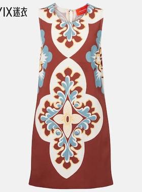 La DoubleJ 女款印花缎面直筒连衣裙 迷衣时尚