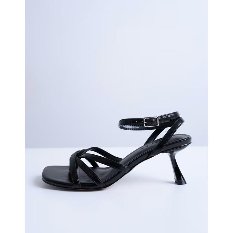 Topshop 女士 凉鞋 Iris slanted 鞋跟凉鞋(黑色)