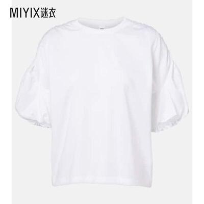 Noir Kei Ninomiya 女款褶皱棉质针织T恤 迷衣时尚