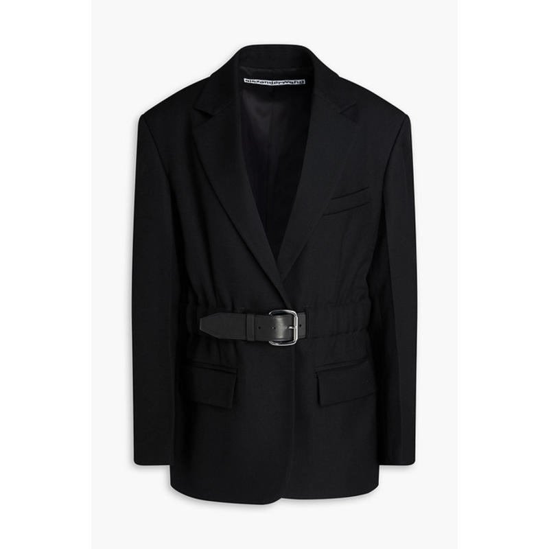 Alexander Wang 女士 夹克 de poudre 束带粒纹羊毛西装外套