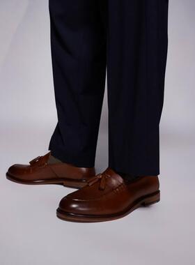 Walk London 男士 鞋靴 Putney 流苏褐色皮质便鞋