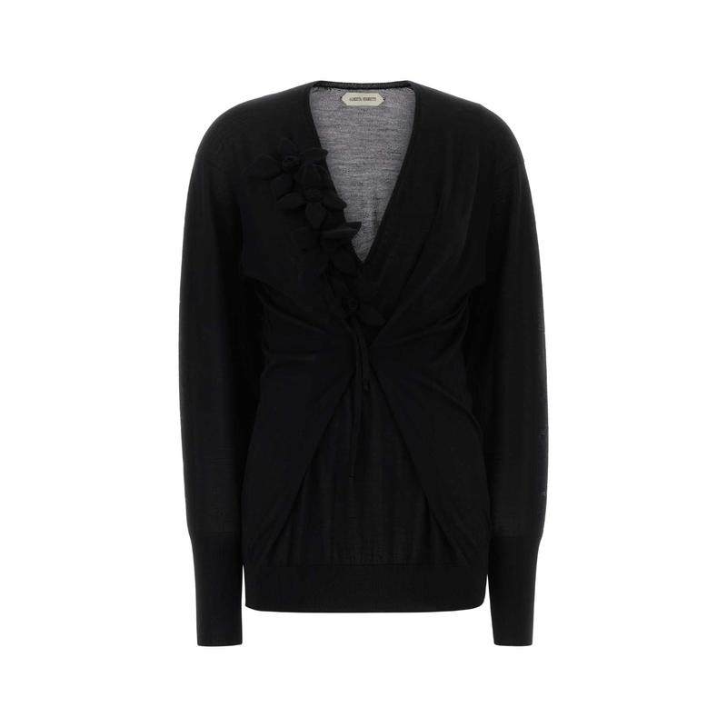 Alberta Ferretti 女士 FW25 针织衫 黑色羊毛混纺毛衣