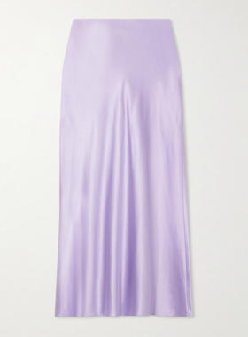 Veronica Beard 女士 中长裙 三叶草真丝混纺缎面中长半身裙