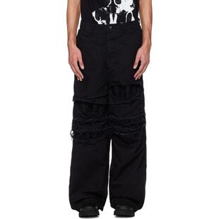 julius 男士 牛仔长裤 黑色 Destroy Baggy 牛仔裤