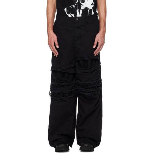 julius 男士 牛仔长裤 黑色 Destroy Baggy 牛仔裤