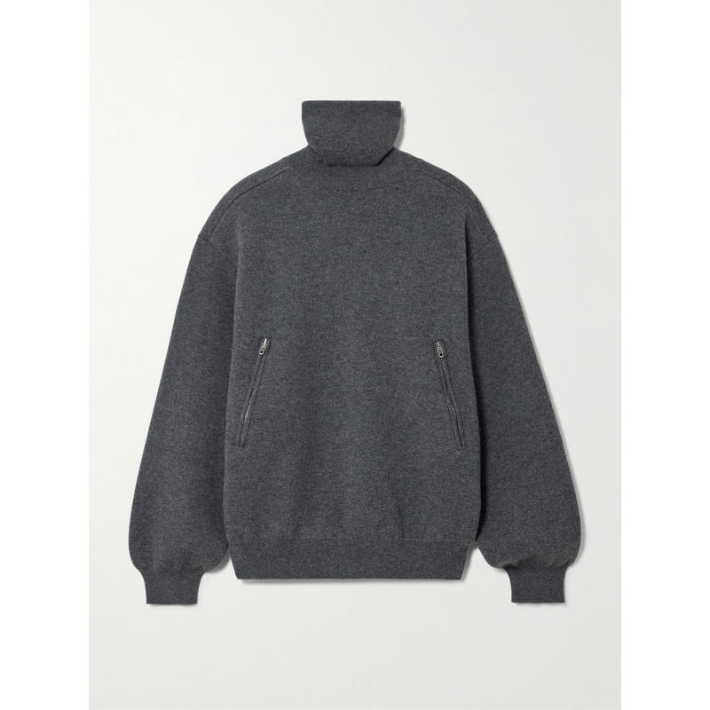 Balenciaga 女士 毛衣 Back-to-front 女士高领深色混灰色毛衣