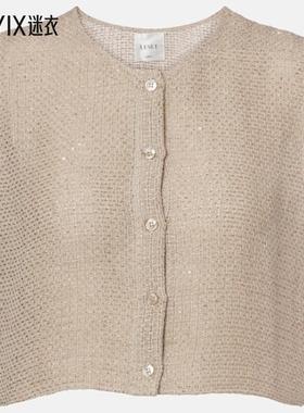 LESET 女款Stella 珠片亚麻混纺上衣 迷衣时尚